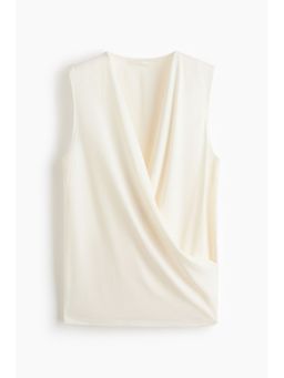 H&M - Women White Sleeveless Wrap Top