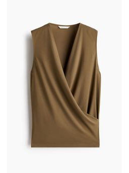 H&M - Women Green Sleeveless Wrap Top