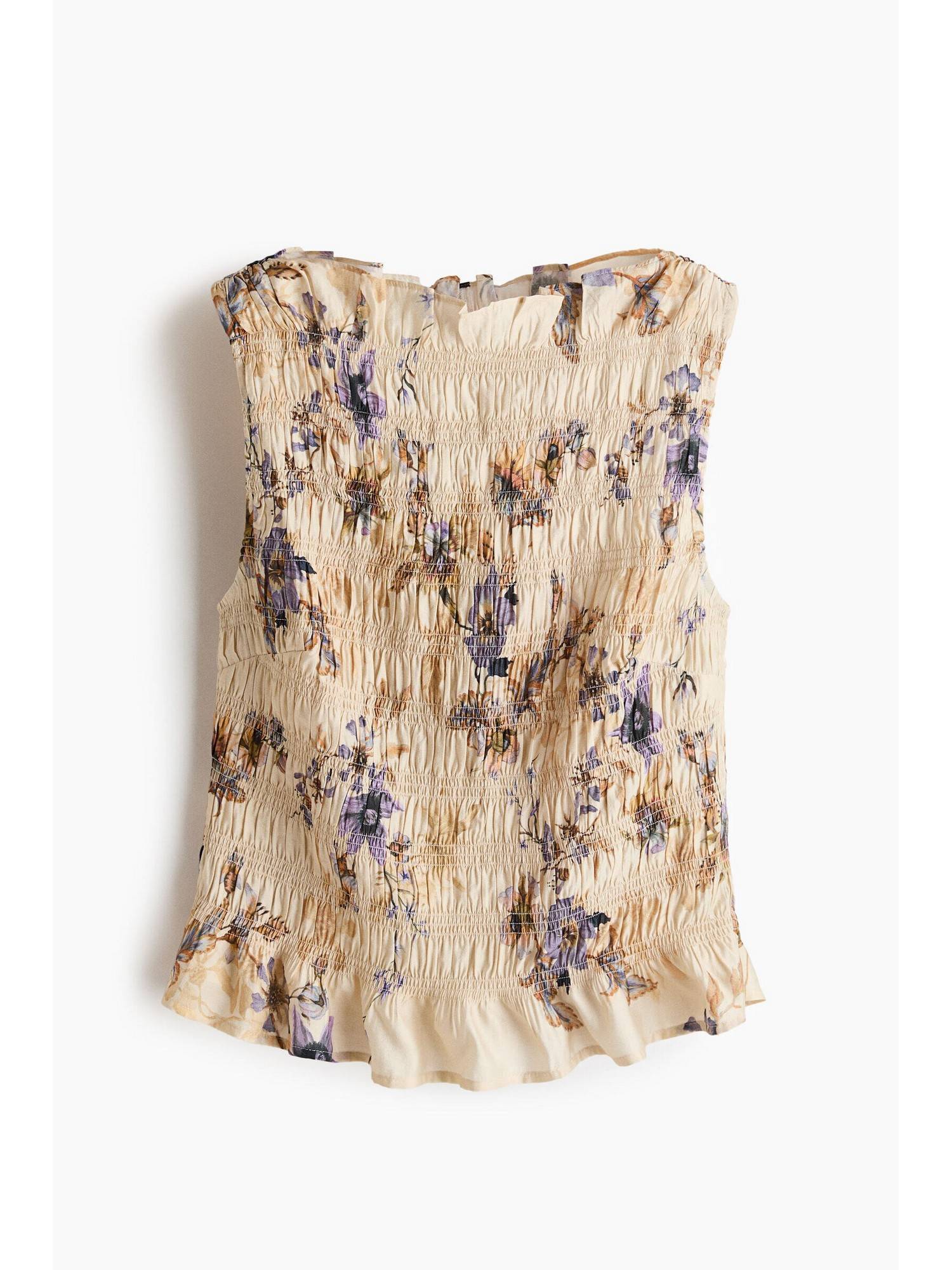 h&m Women Beige Smocked Top-picture-30