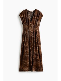 H&M - Women Brown Button-Front Midi Dress