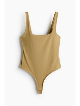 H&M - Women Beige Low-Back Thong Bodysuit