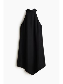 H&M - Women Black Tie-Detail Handkerchief Dress