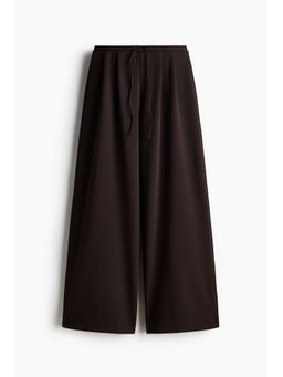 H&M - Women Brown Pleated Drawstring Trousers