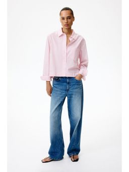H&M - Women Pink Oversized Poplin Shirt