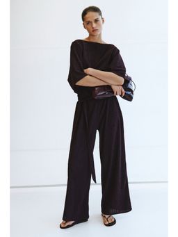 H&M - Women Purple Textured Jersey Jumpsuit