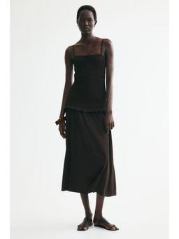 H&M - Women Brown Smocked-Bodice Strappy Dress