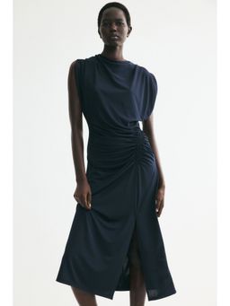 H&M - Women Blue Draped Jersey Dress