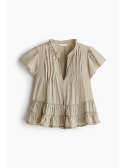 H&M - Women Beige Puff-Sleeved Blouse