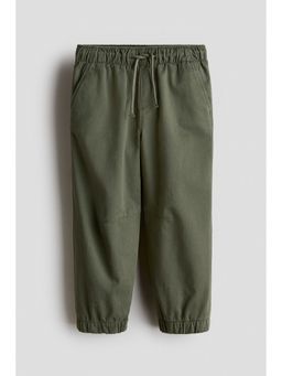 H&M - Boys Green Cotton Twill Joggers