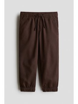 H&M - Boys Brown Cotton Twill Joggers