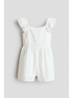 H&M - Girls White Broderie Anglaise Cotton Jumpsuit