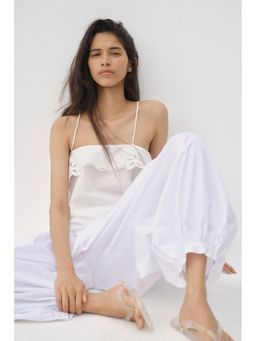 H&M - Women White Broderie Anglaise Strappy Top