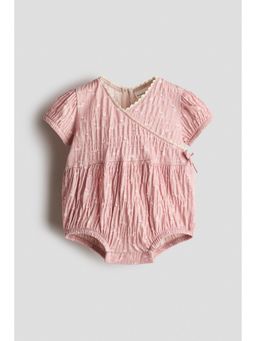 H&M - Girls Pink Wrapover-Detail Romper