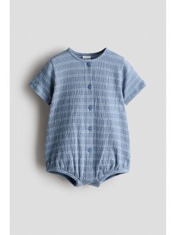 H&M - Boys Blue Printed Romper Suit