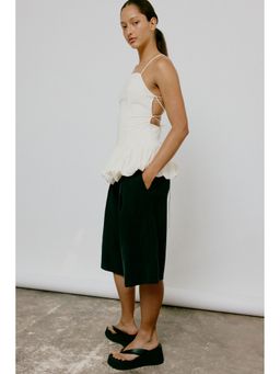 H&M - Women Grey Twill Bermuda Shorts