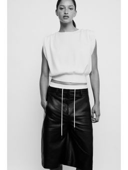 H&M - Women White Gathered Knitted Top