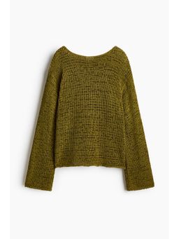 H&M - Women Green Oversized Textured-Knit Jumper