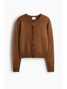 H&M - Women Brown Fine-Knit Cardigan