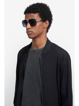 CARRERA - Mens Dark Grey Lens Black Gold Non Polarized Rectangular Sunglasses (61)