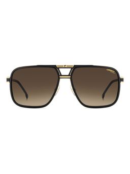 CARRERA - Mens Black Brown Lens Matte Black Gold Non Polarized Rectangular Sunglass (61)
