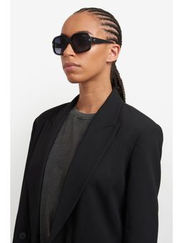 CARRERA - Womens Grey Lens Black Non Polarized Square Sunglasses (56)