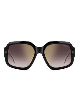 CARRERA - Women Gold Mirror Burgundy Lens Black White Non Polarized Square Sunglass (56)