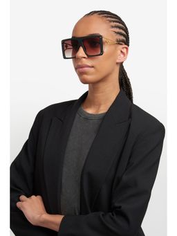 CARRERA - Womens Black Brown Green Lens Black Non Polarized Rectangular Sunglass (60)