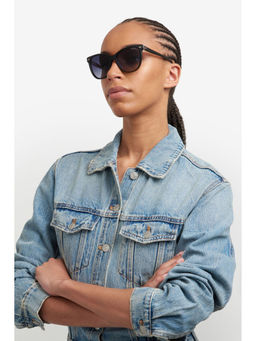 CARRERA - Womens Dark Grey Lens Black White Non Polarized Oval Sunglass (56)