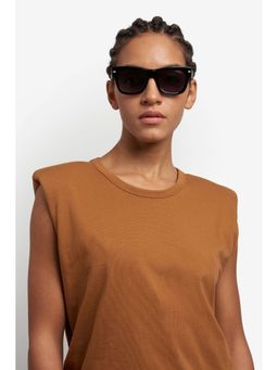 CARRERA - Womens Grey Lens Black Non Polarized Square Sunglasses (53)