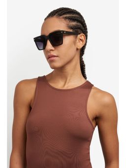 CARRERA - Womens Grey Lens Black Non Polarized Rectangular Sunglasses (56)