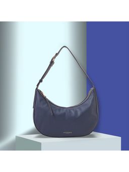 Accessorize London - Women Faux Leather Navy Scoop Shoulder Bag