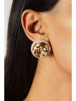 MINJI AND CO. - Gold Plating Rosy Gold Plating Brass Stud Earrings