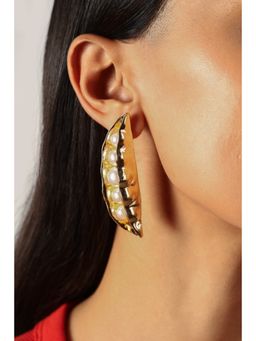 MINJI AND CO. - Peas Shape Gold Plating Brass Drop Earrings