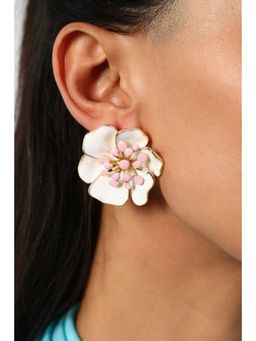 MINJI AND CO. - Floral Vibe Check Gold Plating Brass Stud Earrings