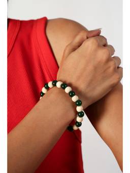 MINJI AND CO. - The Natural Balance Beaded Multi Color Brass Bracelet