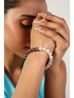 MINJI AND CO. - The Rose Quartz Harmony and Peace Multi Color Brass Bracelet