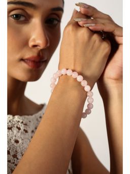 MINJI AND CO. - The Rose Quartz Harmony Pink Brass Bracelet