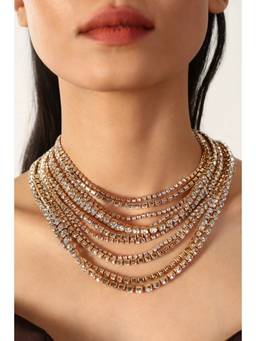 MINJI AND CO. - Graceful Multi Charm Heart Gold Plating Brass Necklace