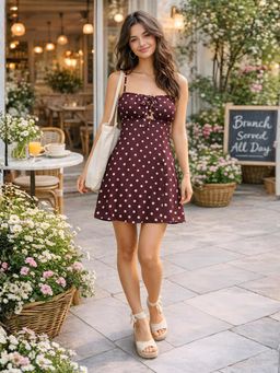 Don’t be basic - Brown Polka Dot Mini Dress