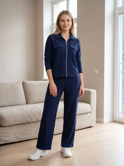 She N She - Navy Blue Ease T-Shirt With Pyjama