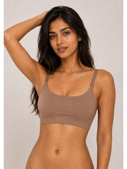 Shop The Edit - Seamless Wireless Beige Ultra Thin Bra for Women