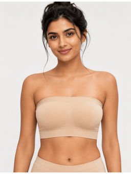 Shop The Edit - Wireless Padded Beige Bandeau Bra