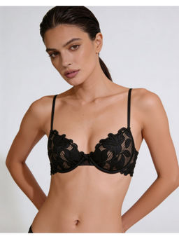 Shop The Edit - French Mesh Black Lace Bra