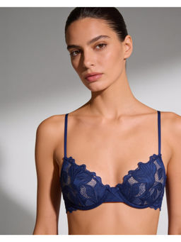 Shop The Edit - French Mesh Blue Lace Bra