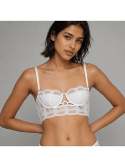 Shop The Edit - French Lace White Underwire Bra