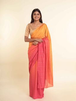 Suta - Coral Embellished Liva Saree