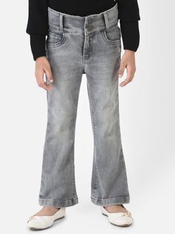 CRIMSOUNE CLUB - Girls Grey Denims In Boot-cut Style