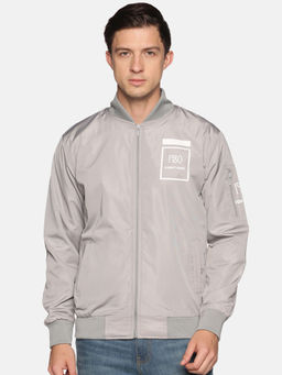 SHOWOFFFF - Men's Casual Grey Solid Jacket