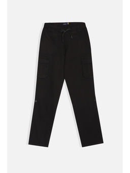 Allen Solly - Boys Black Regular Fit Solid Cargo
