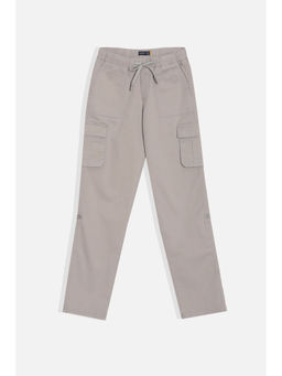 Allen Solly - Boys Grey Regular Fit Solid Cargo